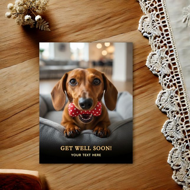 Adorable Dachshund Get Well Postcard  (Creator Uploaded)