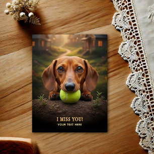 Adorable Dachshund I Miss You Postcard