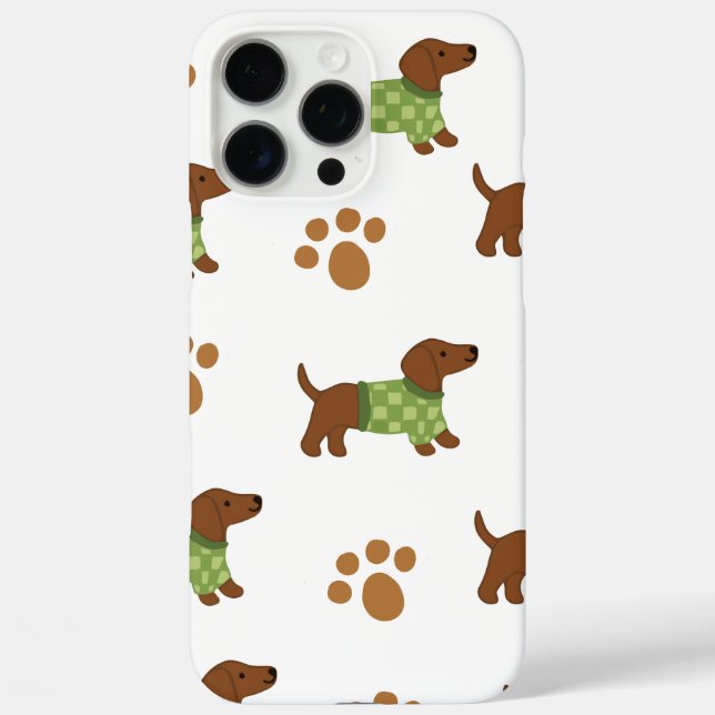Adorable Dachshund iPhone 16 pro max case (Back)