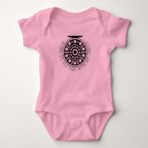 Adorable Daddy's Little Future Fly Fishing Pink Baby Bodysuit