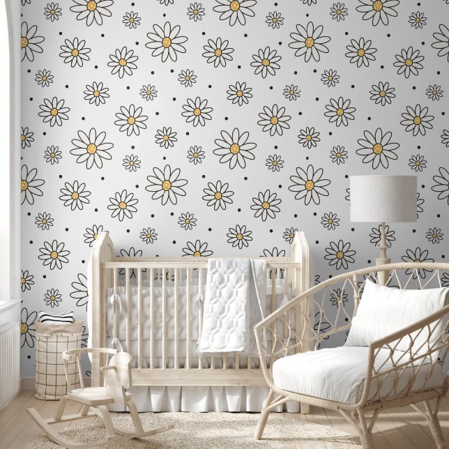 Adorable Daisies and Dots Wallpaper (Kids)