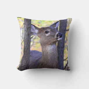 Adorable Deer in the woods Cushion