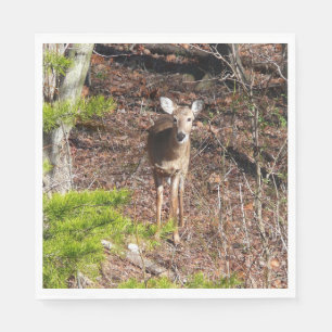 Adorable Deer in the Woods Nature Photography Napkin
