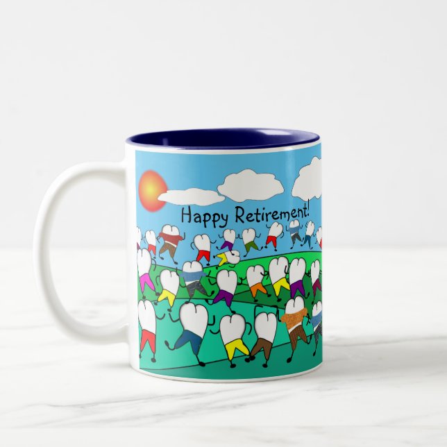 Adorable Dental Retirement  Two-Tone Coffee Mug (Left)