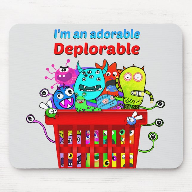 Adorable Deplorable, Basket of Deplorables Mouse Mat (Front)