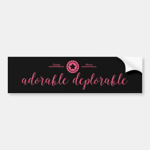 Adorable Deplorable Political Bumper Sticker Pink