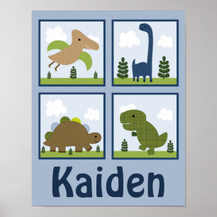 Adorable Dino/Dinosaurs Personalised Art Poster