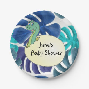 Adorable Dinosaur Baby Shower  Paper Plate