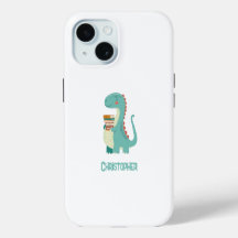 Adorable Dinosaur Book Lover With Kids Name