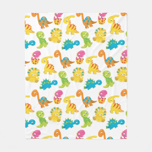Adorable Dinosaur Fleece Blanket (Front)