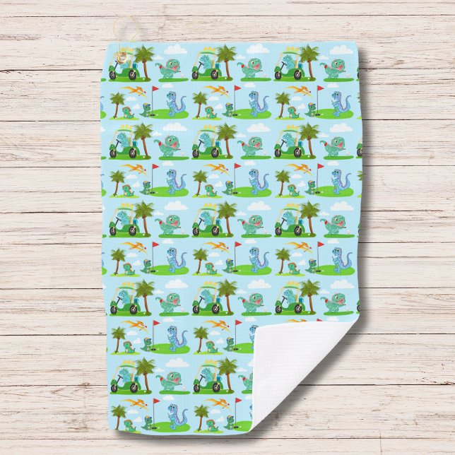   Adorable Dinosaur Golf Kids Pattern  Golf Towel (Creator Uploaded)