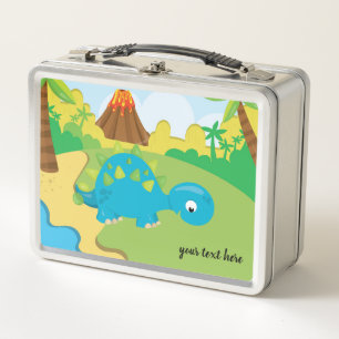 Adorable Dinosaur Metal Lunch Box
