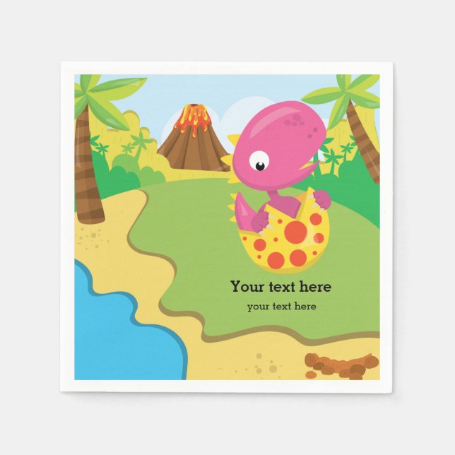 Adorable Dinosaur Napkin (Front)