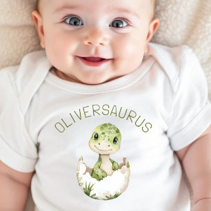 Adorable Dinosaur Personalised Dino Babysaurus  Baby Bodysuit