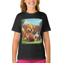 Adorable Dog and Cat Playing with a Football