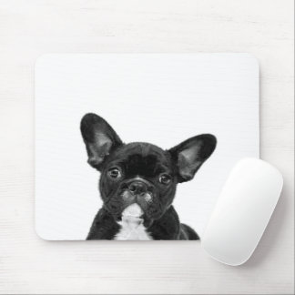 Adorable Dog | Black French Bulldog Face Mouse Mat