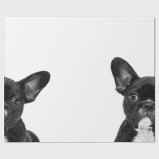Adorable Dog | Black French Bulldog Face Wrapping Paper