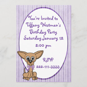 Adorable Dog Childrens Birthday Invitation
