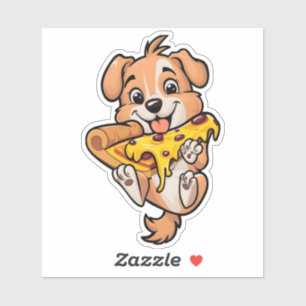 Adorable Dog Eating Pizza Cute Canine Foodie Fun
