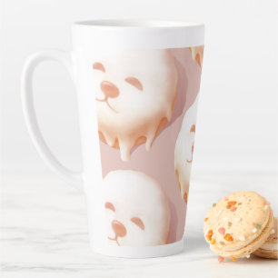 Adorable Dog Face Doughnut Latte Mug