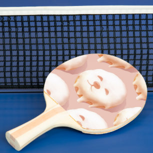 Adorable Dog Face Doughnut Ping Pong Paddle