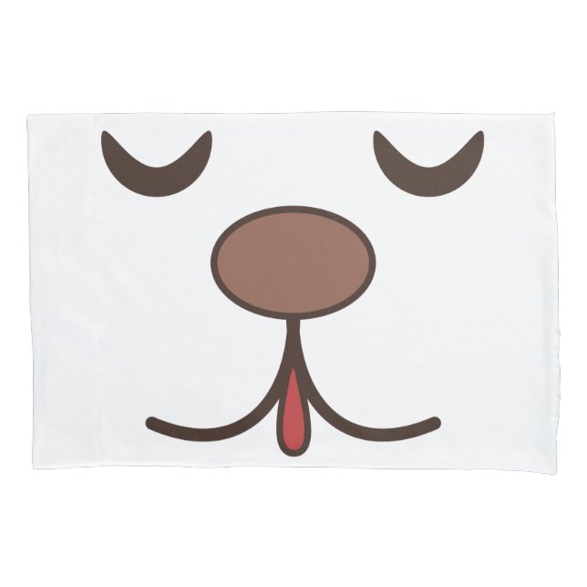 Adorable dog face kids white pillowcase (Front)