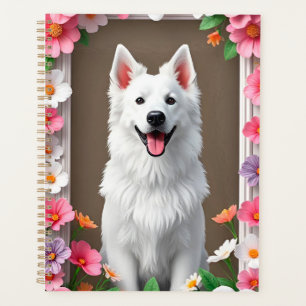Adorable Dog Framed by Flowers Planner