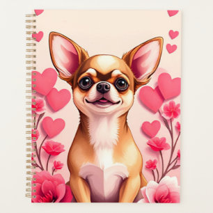 Adorable Dog Framed by Flowers Planner