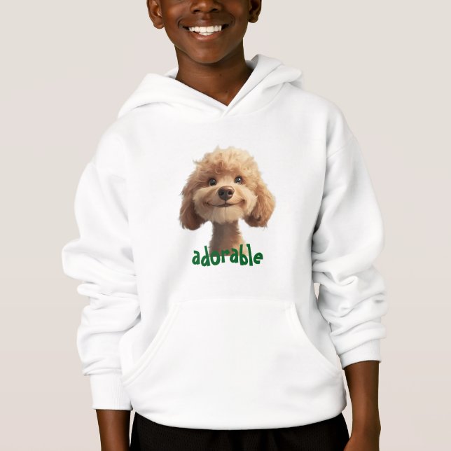 Adorable Dog Illustration Hoodie - Perfect for Pet (Front)