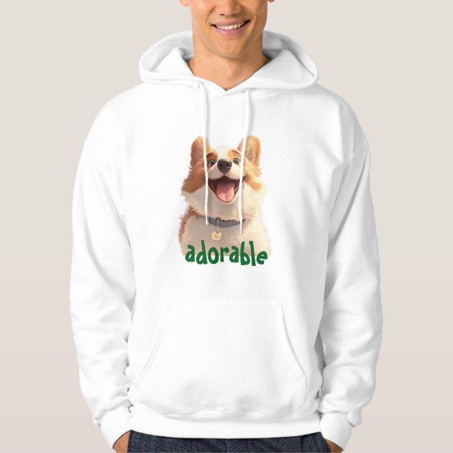 Adorable Dog Illustration Hoodie - Perfect for Pet (Front)