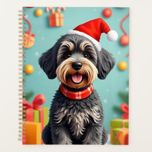 Adorable Dog in Santa Hat Planner