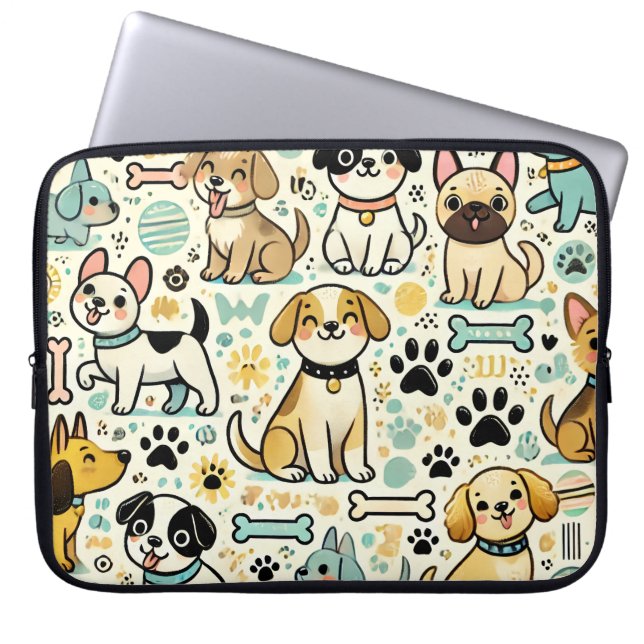 Adorable Dog Laptop Sleeve (Front)