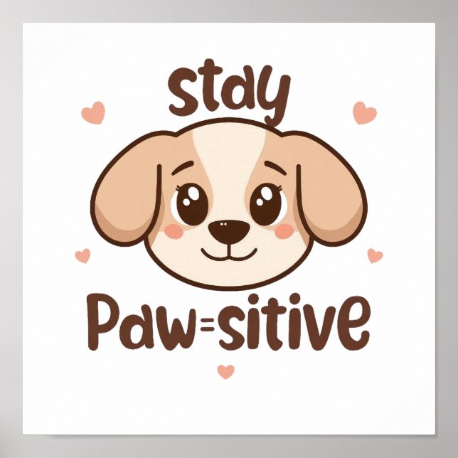 Adorable Dog Lover Optimist Quote Poster (Front)