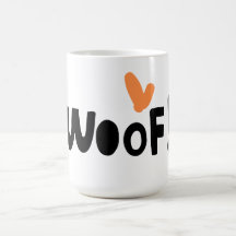 Adorable Dog Lovers "Woof" 15 oz Coffee Mug