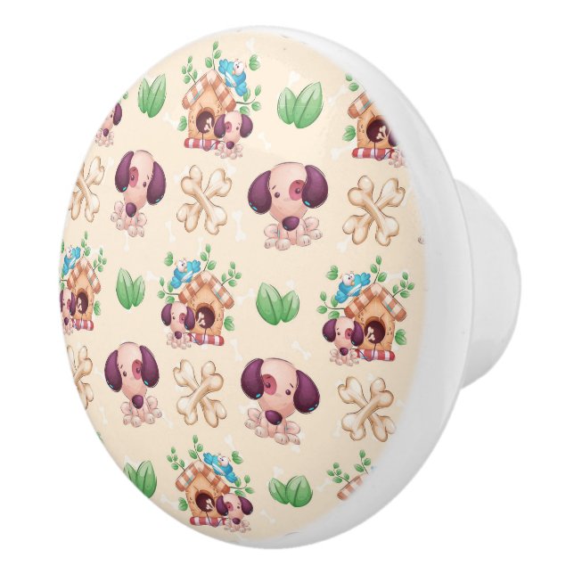 Adorable Dog Pattern  Ceramic Knob (Right)