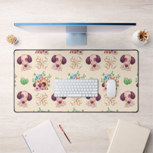 Adorable Dog Pattern Desk Mat