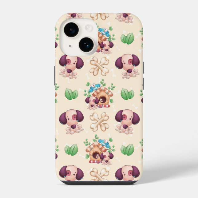 Adorable Dog Pattern  iPhone Case (Back)
