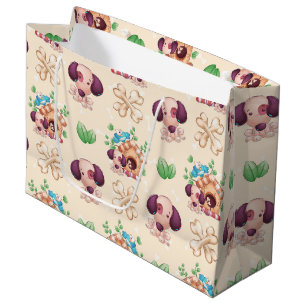 Adorable Dog Pattern  Large Gift Bag