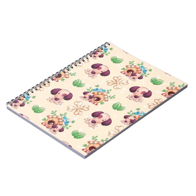 Adorable Dog Pattern  Notebook (Left Side)