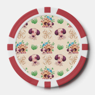 Adorable Dog Pattern Poker Chips