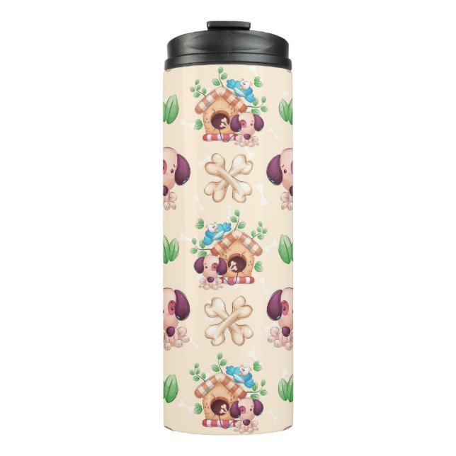 Adorable Dog Pattern  Thermal Tumbler (Front)