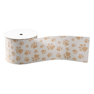Adorable Dog Paw Print Grosgrain Ribbon