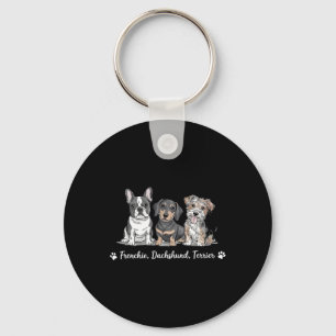 Adorable Dog Trio Art Key Ring