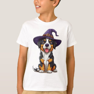 Adorable Dog Wearing Purple Wizard Hat T-Shirt