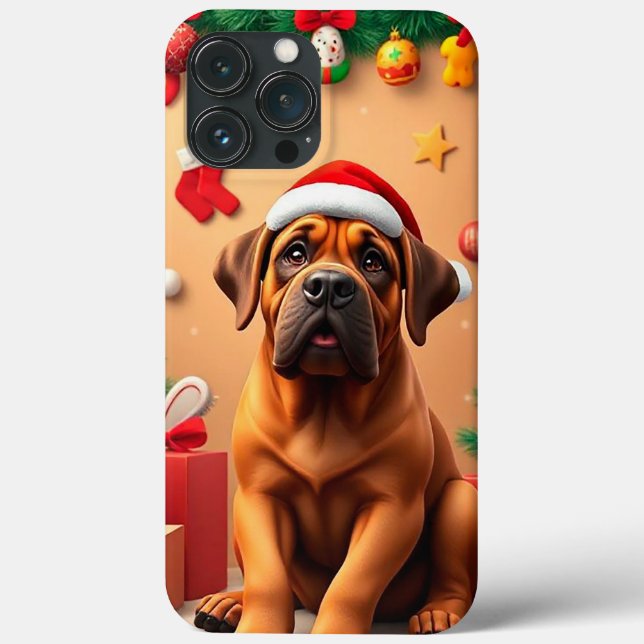 Adorable Dog Wearing Santa Hat Case-Mate iPhone Case (Back)