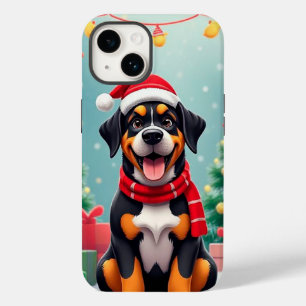 Adorable Dog Wearing Santa Hat Case-Mate iPhone 14 Case