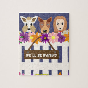 Adorable Dogs "We'll Be Waiting" Jigsaw Puzzle