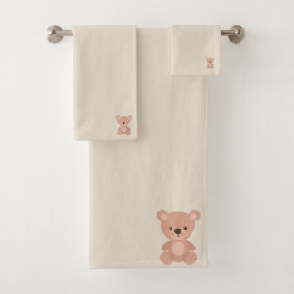 Adorable doll pastel baby bath towel set