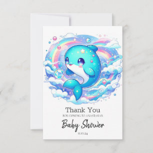 Adorable Dolphin Baby Shower Thank You Card