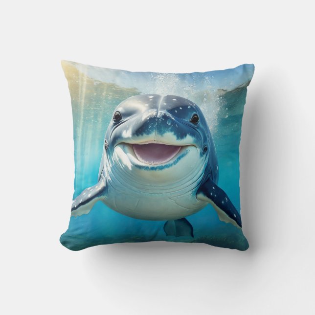 Adorable Dolphin Pillow! Cushion (Front)